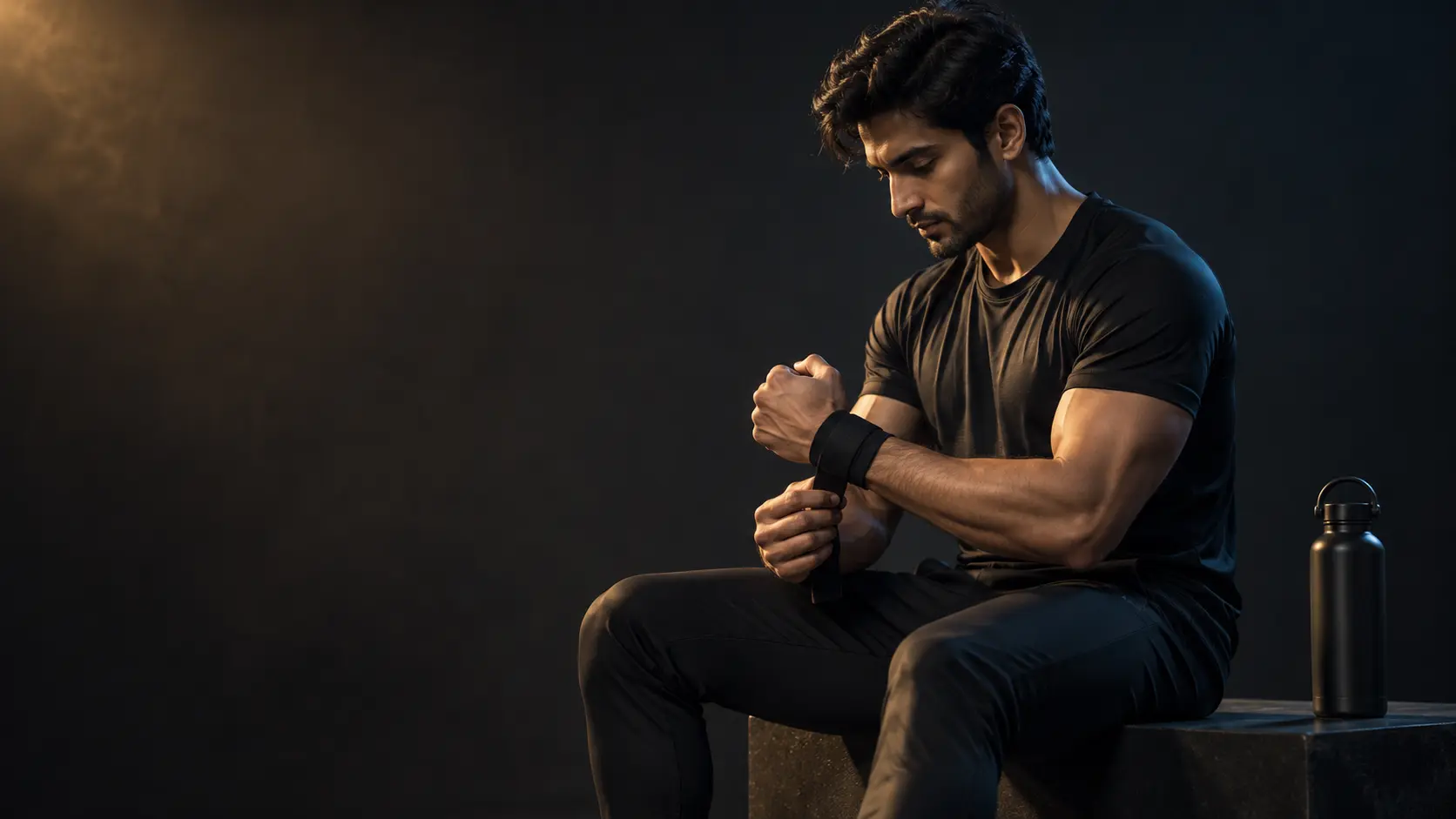 Athlete preparing for a training session